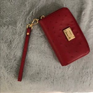 Michael Kors Red alligator skin wristlet